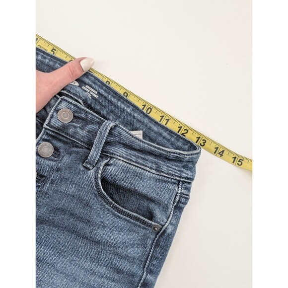 Old Navy Rockstar Super Skinny Ankle Mid Rise Dark Wash Jeans Size 0 26"x26" - Picture 5 of 7